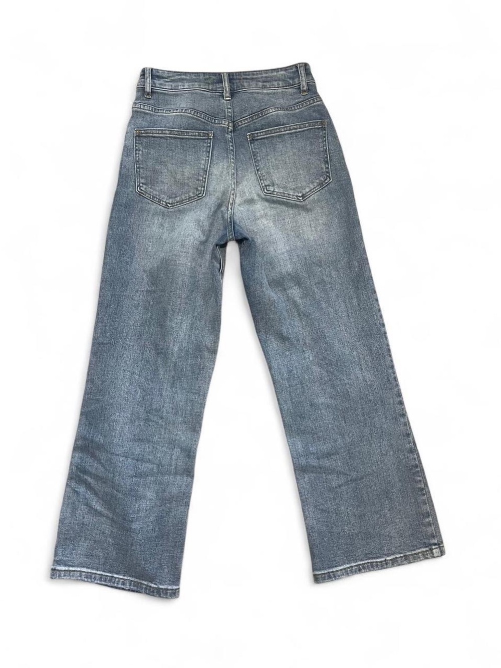 Free People high-waisted wide-leg cropped jeans